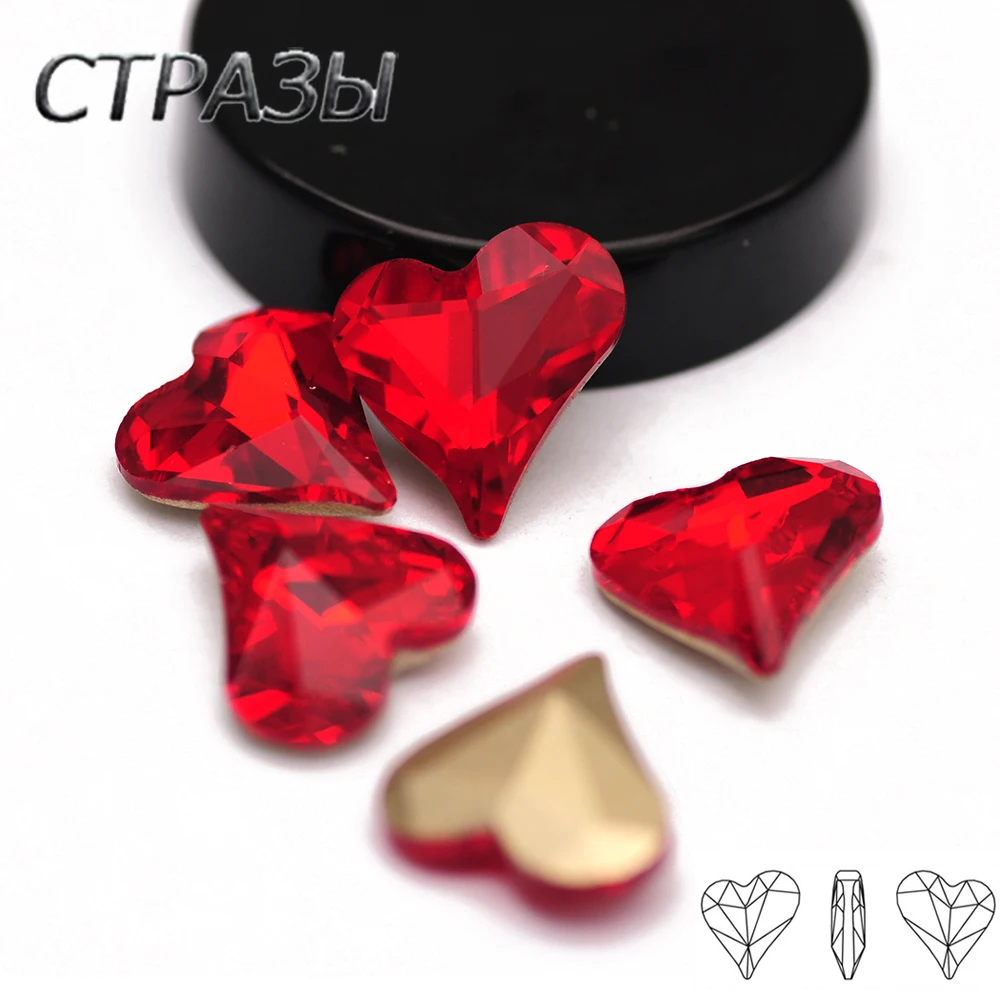 

CTPA3bI Новое поступление, искусственное сердце, 10 шт., стеклянные аксессуары «сделай сам», стразы, свободные бусины с орнаментом, материалы для...