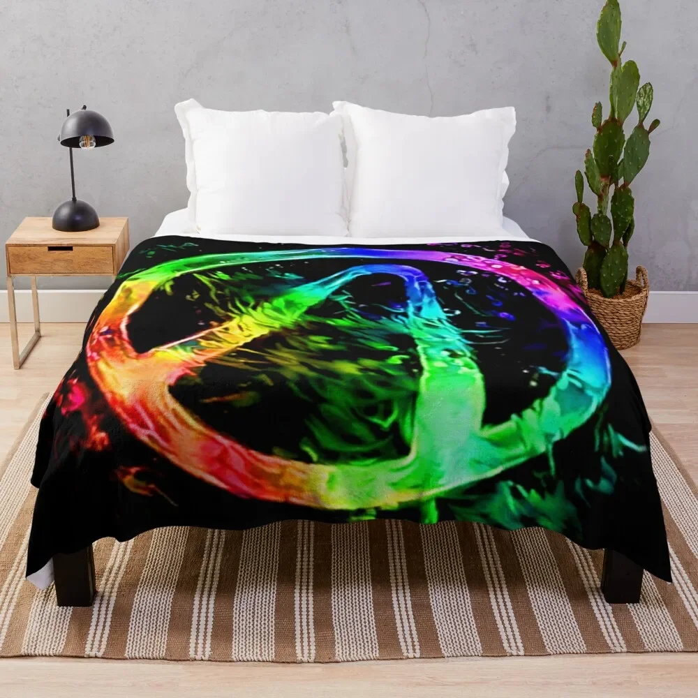 Rainbow Splash Vault Hunter Symbol Throw Blanket Weighted Anime Sunday Dorm Room Essentials Coperte
