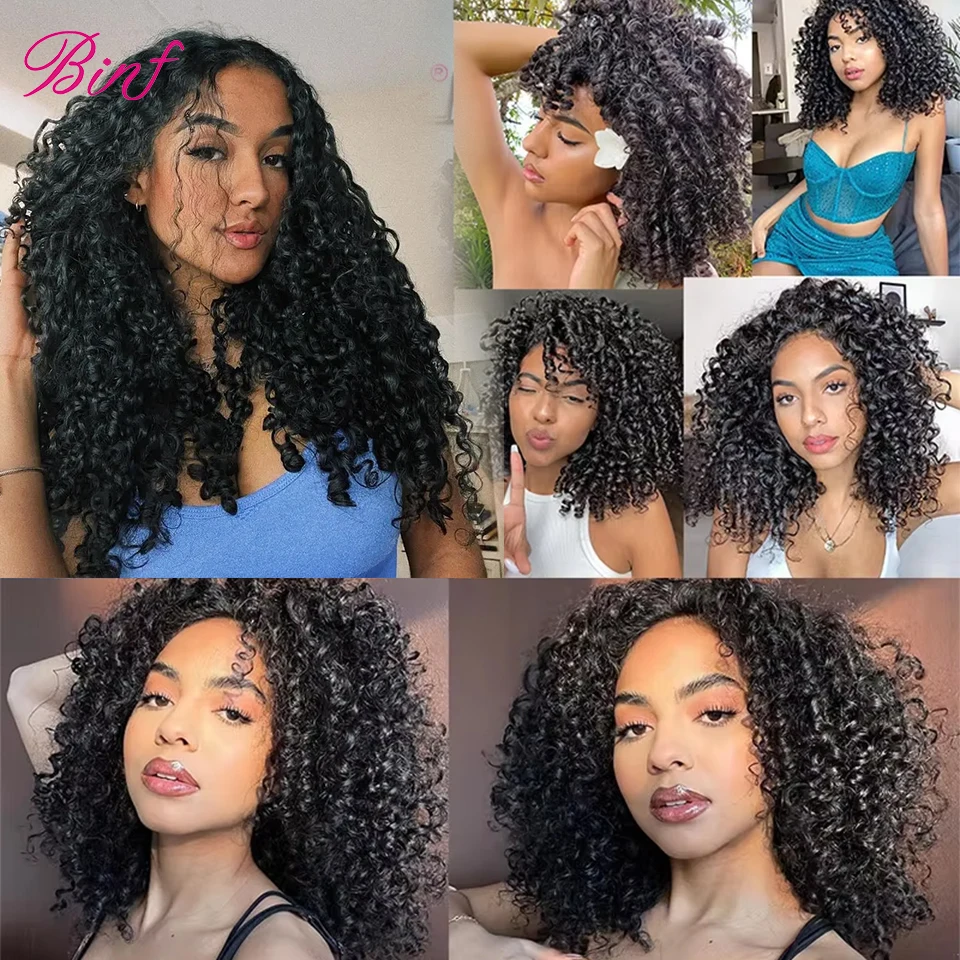 Pixie Curly Human Hair Bundles Deep Curly Hair Bundles Brazilian Raw Hair Weaving 8-40 Inch Human Hair Loose Deep Wave Bundles 3