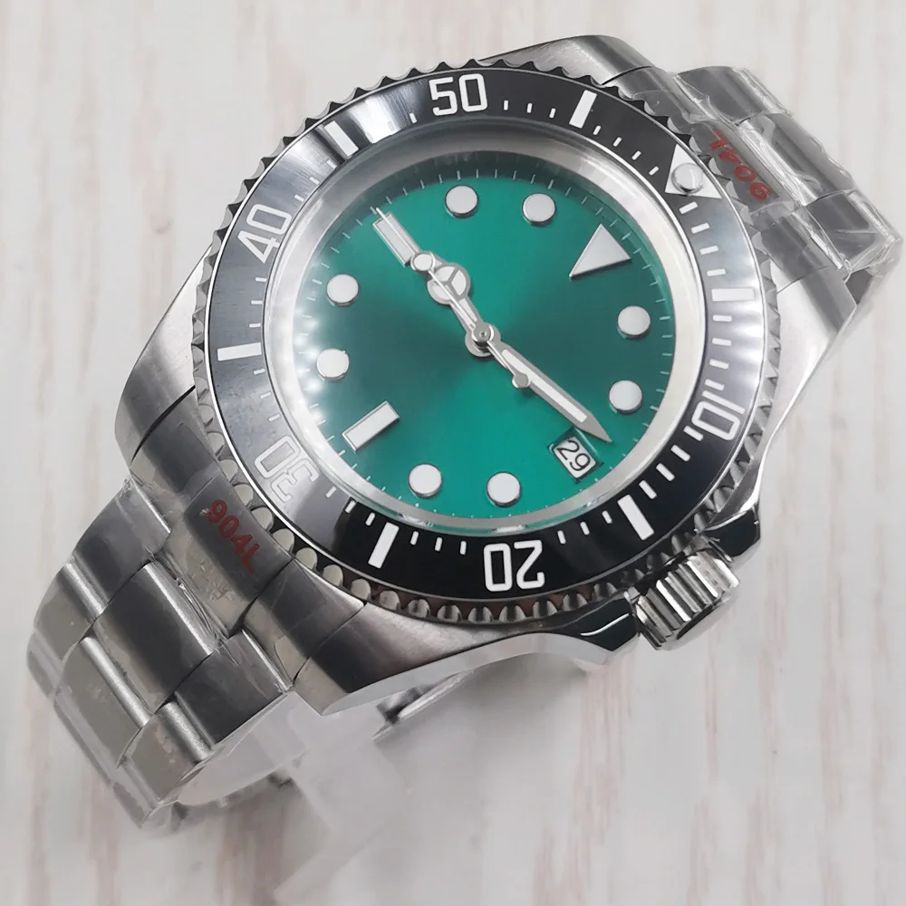 

44mm Watch Fit NH35 Movement Sterile Dial Sapphire Glass Stainless Steel Luminous Automatic Mechanical Watch