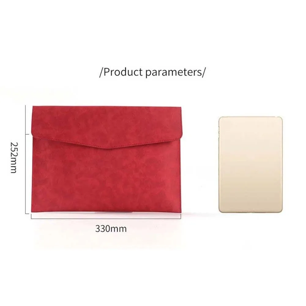 Large Capacity PU Leather Document Organizer and Business Handbag with Button Design