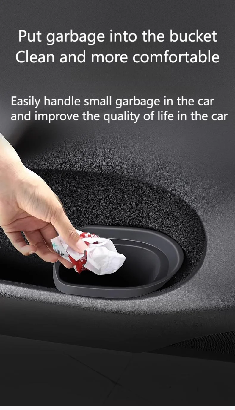 For Tesla  All Model Y&3  Car Door Trash Can Silicone Door Storage Box Waterproo
