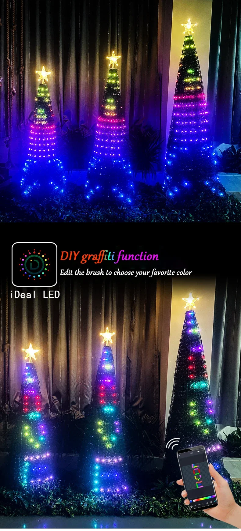 Christmas Tree Garland Lights – Smart Star Fairy String Lights Decor Sa00693977e4c4402bf2ee7c44e401d1aa