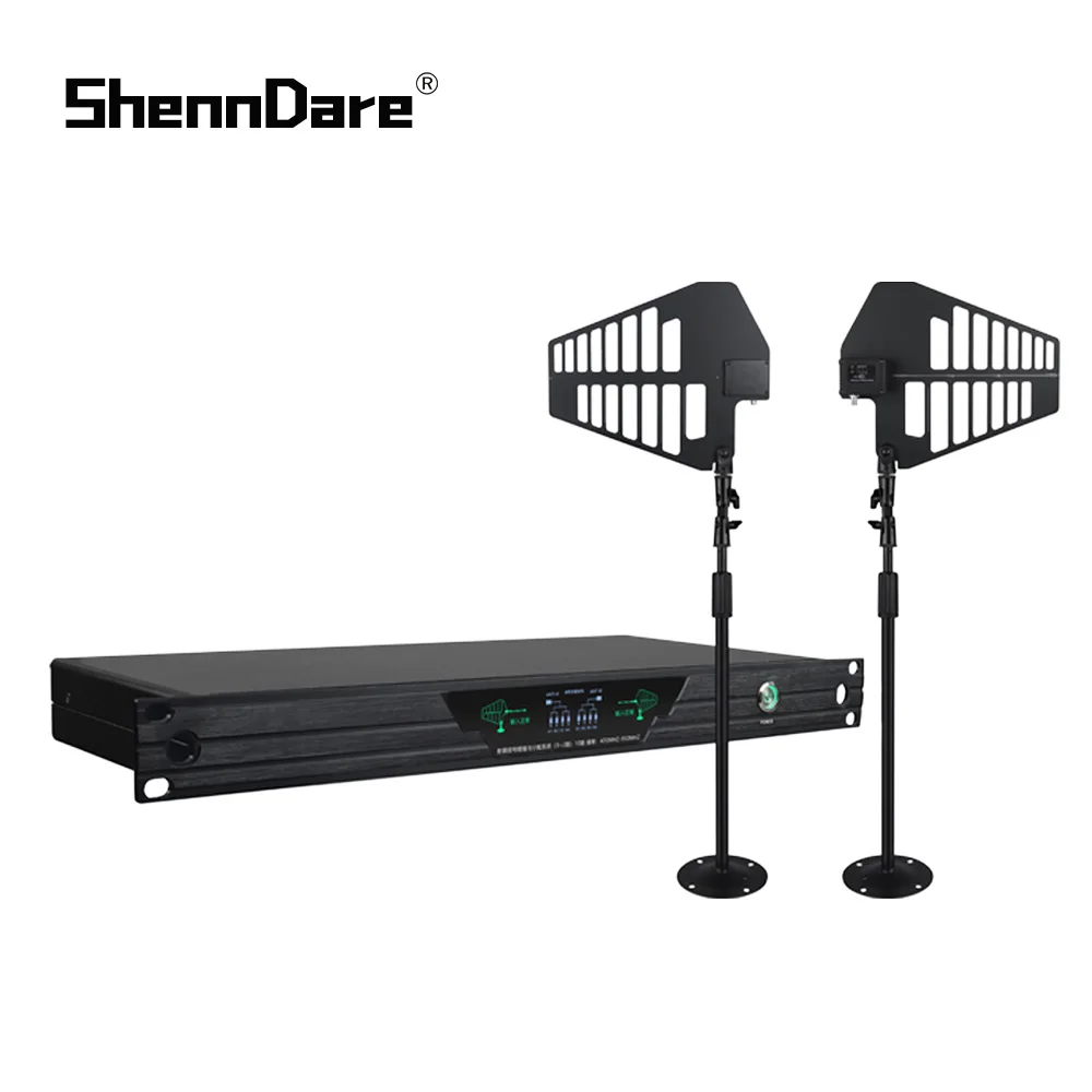 ShennDare HT-FD10 10 채널 안테나 디스트리뷰터 시스템, UHF 안테나 스플리터, RF 신호 부스터, 마이크용 디스트리뷰터 증폭기