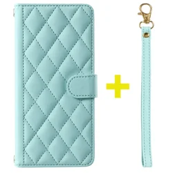Luxurious Crossbody Leather Flip Wallet Case - Premium Design for Poco X5 (Green-Short Strap)