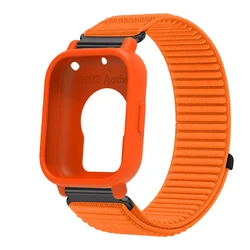 Enhanced Silicone Cover and Nylon Band with Screen Protector for Smartwatch Wrist Strap (OO)