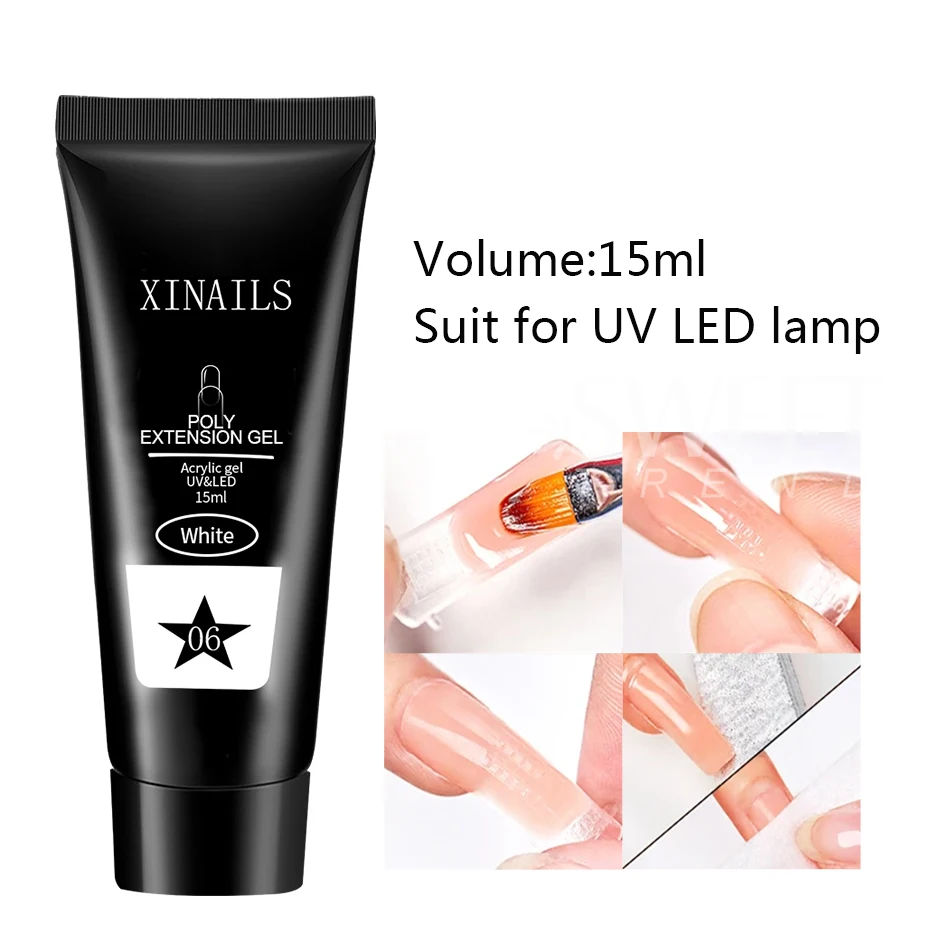 15ml Extension Nail Gel Set Kit Quick Building Gel Acrylic Clear White Construction UV Finger Prolong Tools Gel Nail Polish Set
