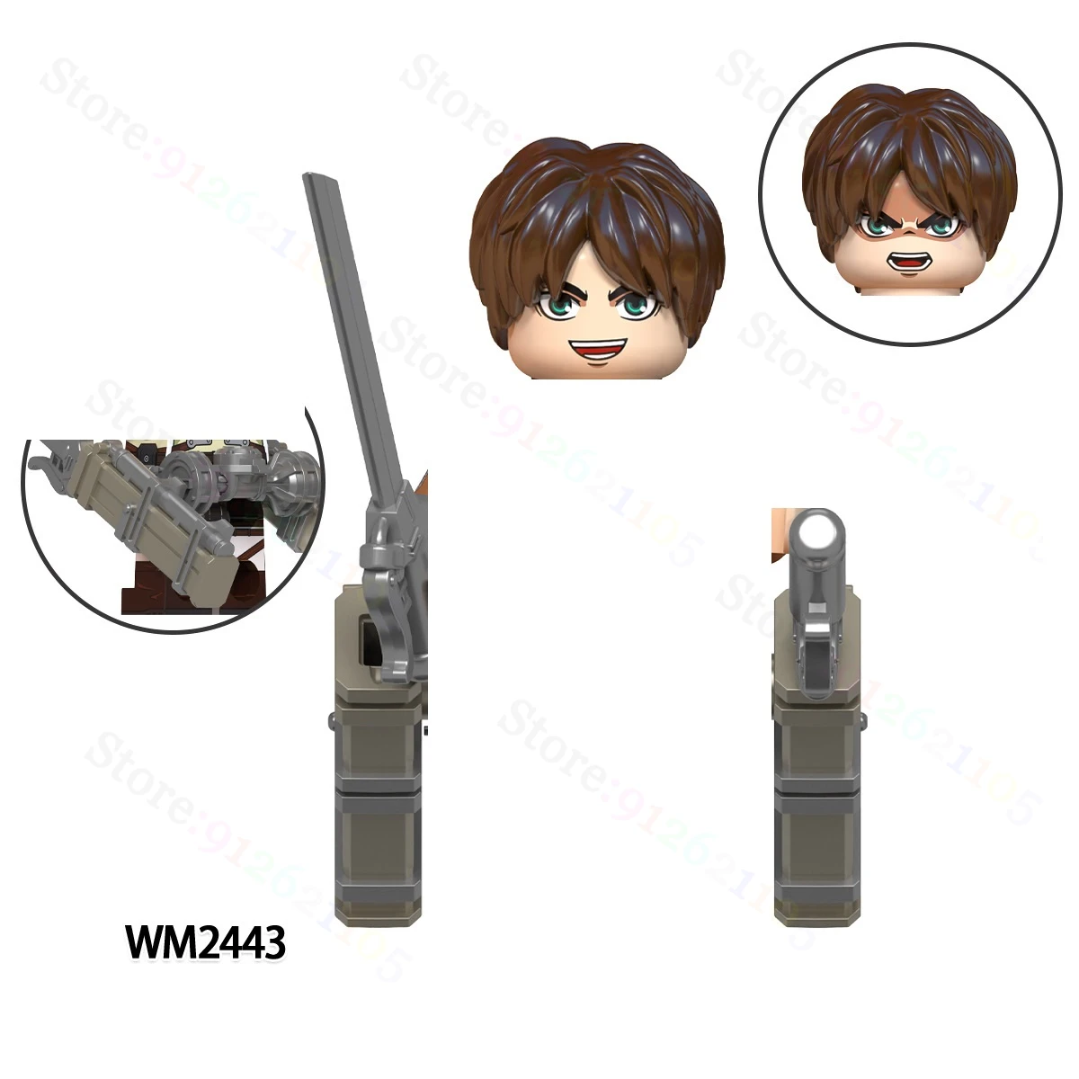 애니메이션 빌딩 블록 미니 액션 피규어 DIY 모델 키트 조립 장난감 모델 액세서리 팬들을 위한 WM6148 WM6165 WM6166