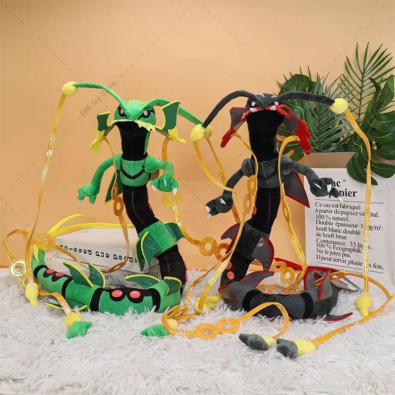 Nuovo Pokemon Peluche Lucido Mega Rayquaza Verde Nero Farcito Bambole Di Peluche Giocattoli Per Bambini Regalo Festival Di Compleanno