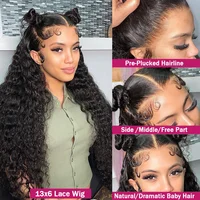 200 densité 40 pouces 13x6 vague profonde Hd dentelle frontale perruques cheveux humains bouclés perruques vague d'eau 13x4 dentelle avant perruque pour les femmes noires perruque 2