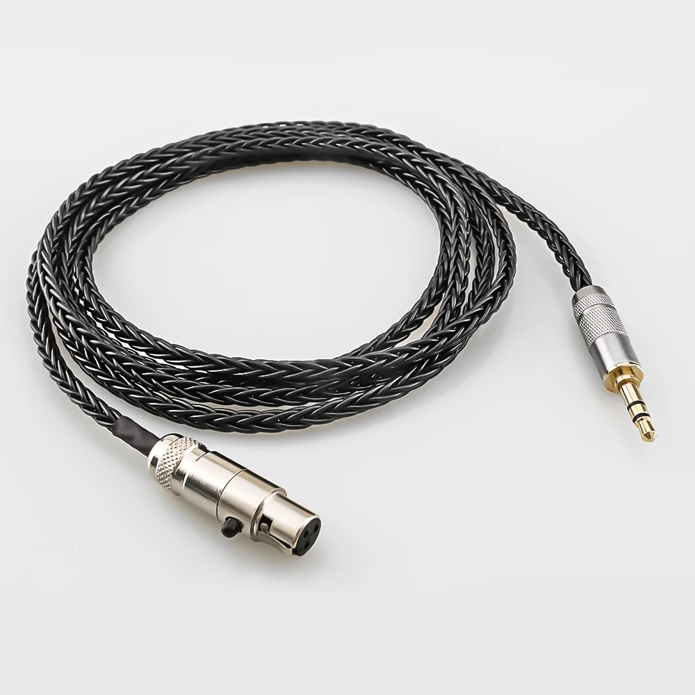 Hot Sale 8 Core Audio Headphone Upgraded cables 3.5mm stereo plug to mini XLR for AK G Q701, K240S ,K271 ,K702 ,K141 ,K171, K712