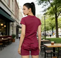 Ensemble de sport 2 pièces Impact L0GO DFSports : Haut de yoga sans couture à manches courtes et short de sport pour femme, idéal pour l'entraînement et la course à pied 6