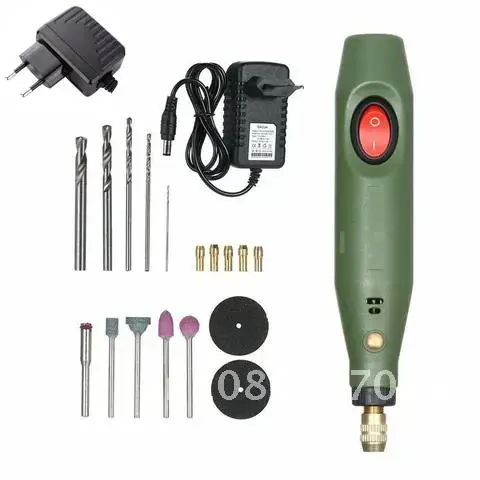 미니 전기 드릴 키트, 휴대용 클레이 캐스팅 몰드, 가변 속도, USB 충전, 연삭 연마 절단 액세서리 세트