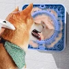 Suction Cup Silicone Pet Anti-bite Slow Feeder Placemat Partition Design Cat and Dog Slow-food Licking Plate + Scraper + Brush 2