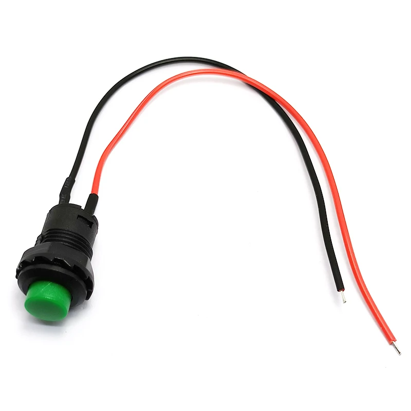 6pcs DS-428/427/425 round button switch with cable 15CM with locking self-locking non-locking self-resetting button 12MM