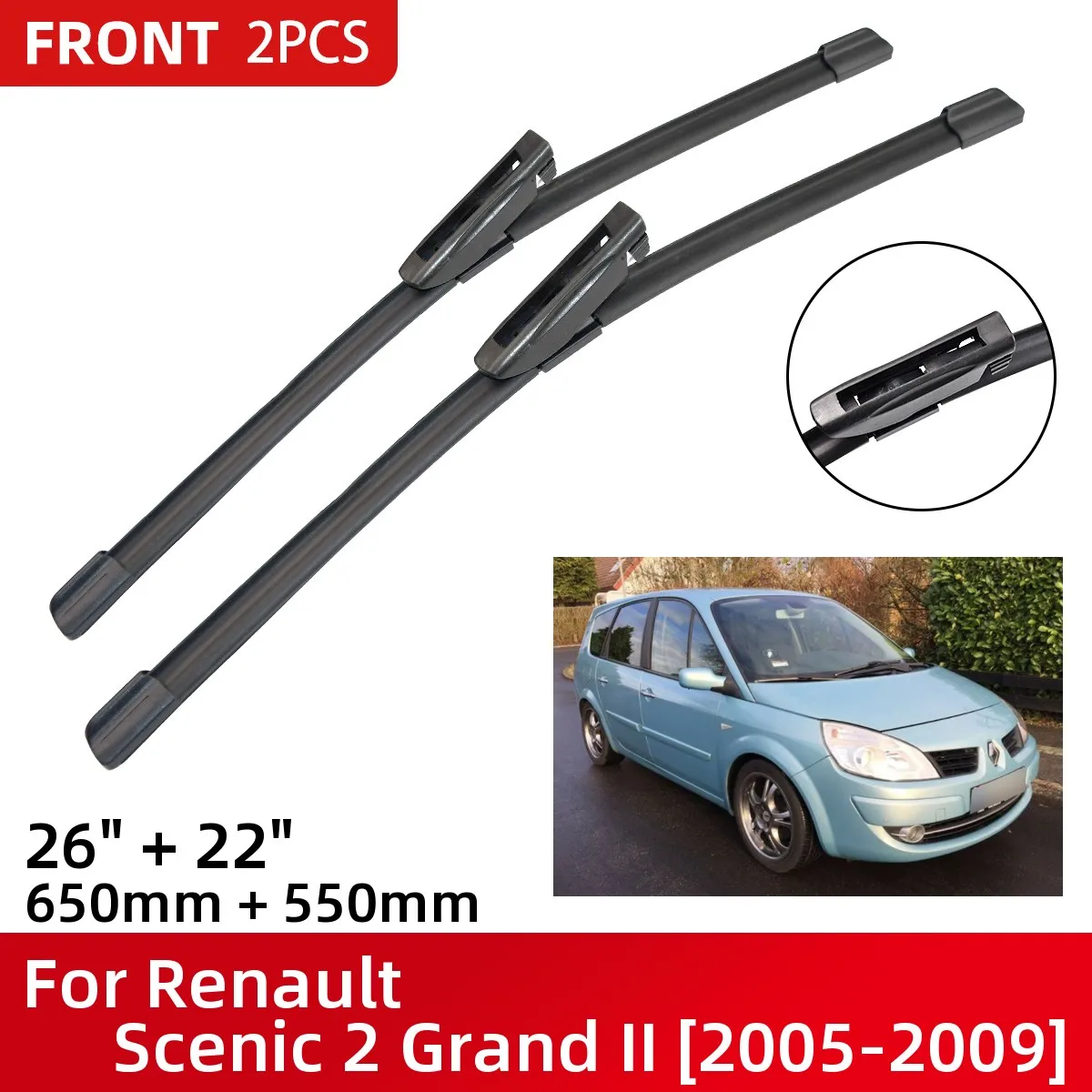 FrontWiperBladesForRenaultScenic2GrandII20052009Windshield