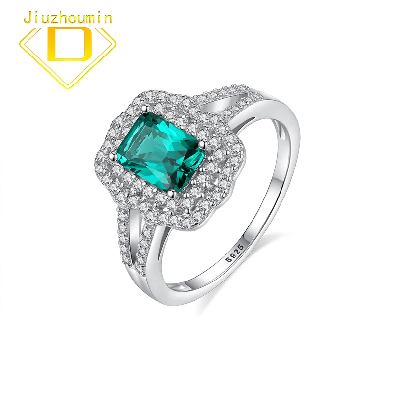 

Emerald Diaspore Sultanite Gemstone Rings for Women Real 925 Sterling Silver Zircon Color Treasure Cutting Wedding Fine Jewelry