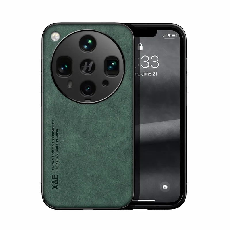 Vintage Durable Skin-Feeling PU Leather Phone Cover with Lens Protection