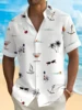 Men's Woven Fashion Casual Beach Surf Holiday Palm Tree Pattern Slim Fit Short Sleeve Shirt 2