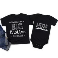 Promoted To Big Brother Est. 2025 Matching Brother Shirts Baby Announcement New Big Bro Gift Matching Sibling Shirts Clothes 1