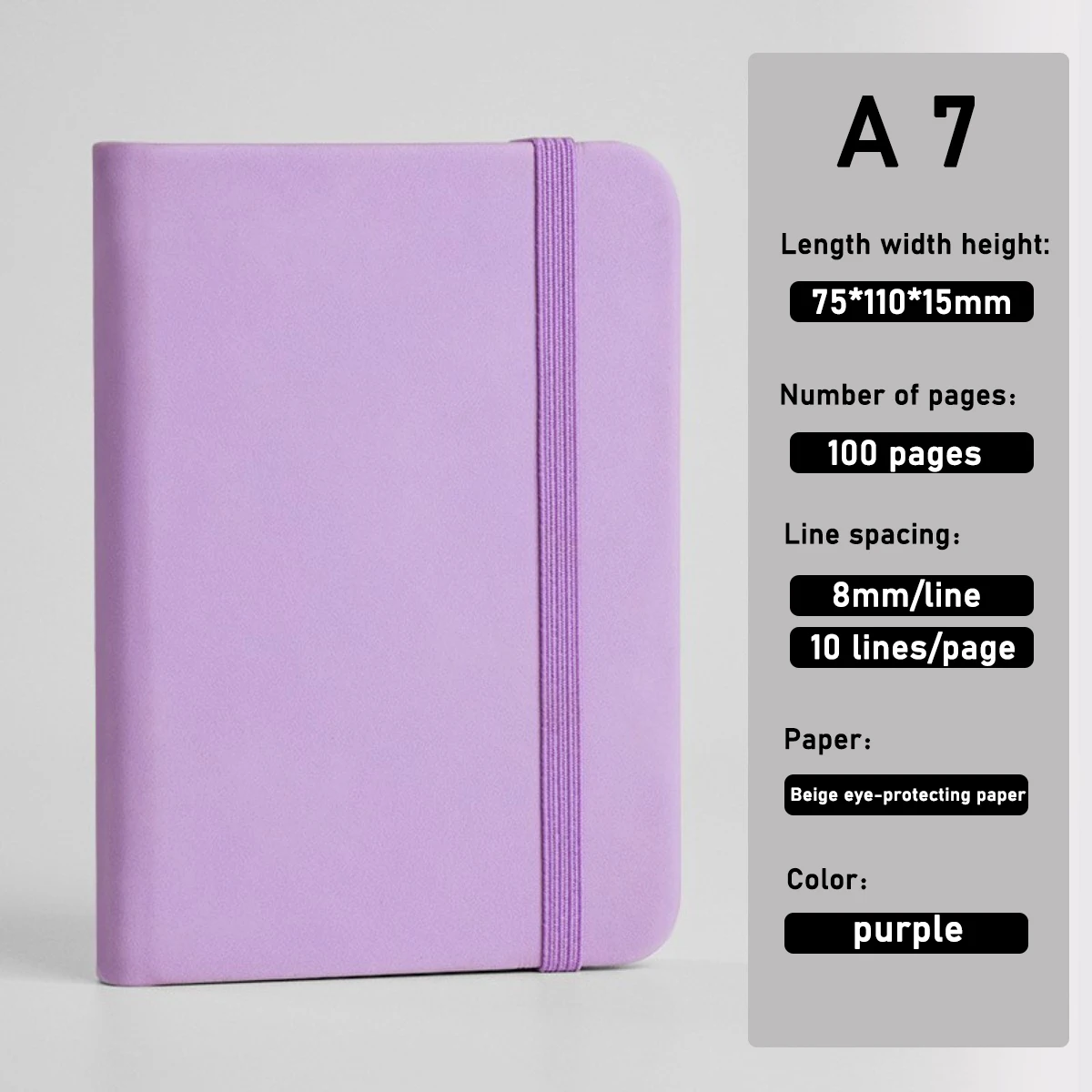 A7 Mini-Notizbuch Tragbarer Taschen-Notizblock | PU-Leder Einband Tagebuch Planer Agenda Notizbuch | Kompaktes Büro- und Schulbedarf für Dai – Detail 8