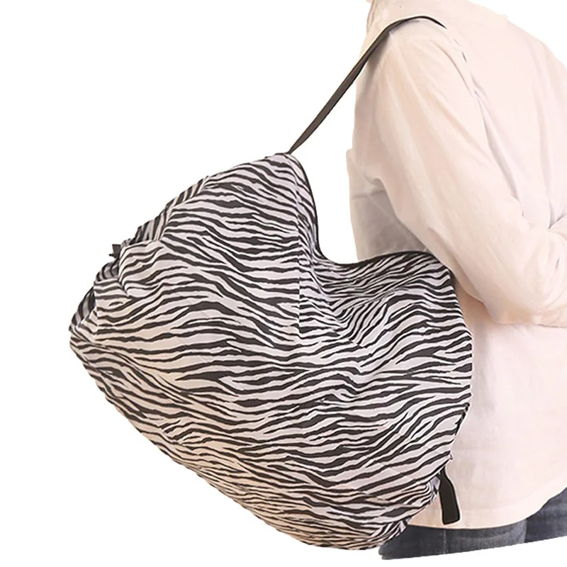 Große Kapazität, faltbare Einkaufstasche, umweltfreundlich, wiederverwendbar, tragbar, eine Schultertasche für Reisen, Mehrzweck-Aufbewahrungstasche – Detail 9