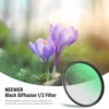 NEEWER Black Diffusion 1/2 Filter Mist Dreamy Cinematic Filter Ultra Slim Water Repellent Scratch Resistant HD Optical Glass 2