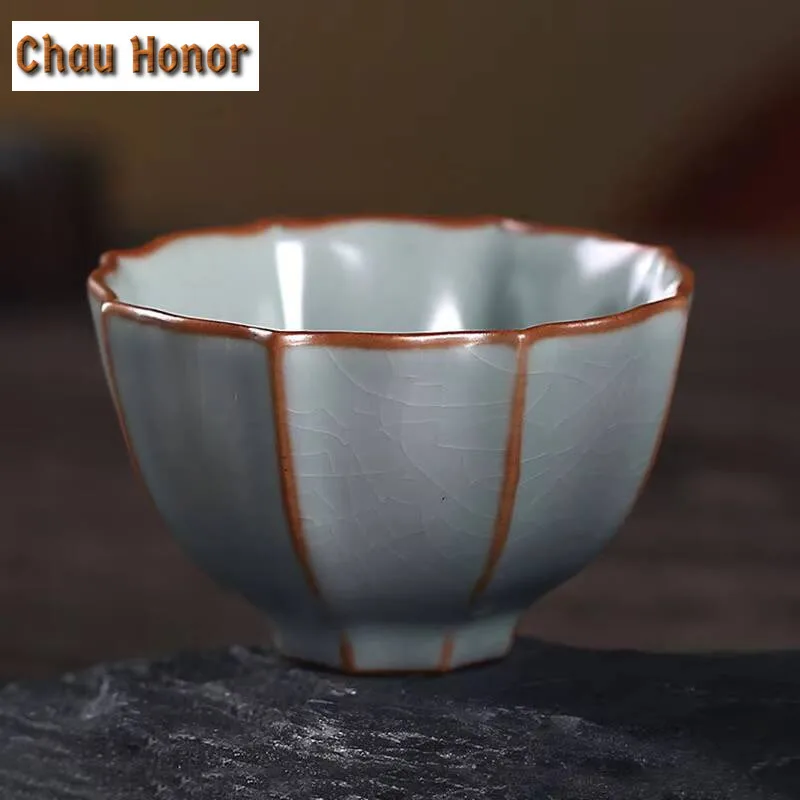 Boutique Ru Kiln Ceramics Small Capacity Tea Cup Handmade Household Chinese Kung Fu Teaset Drinkware Accessories Birthday Gift