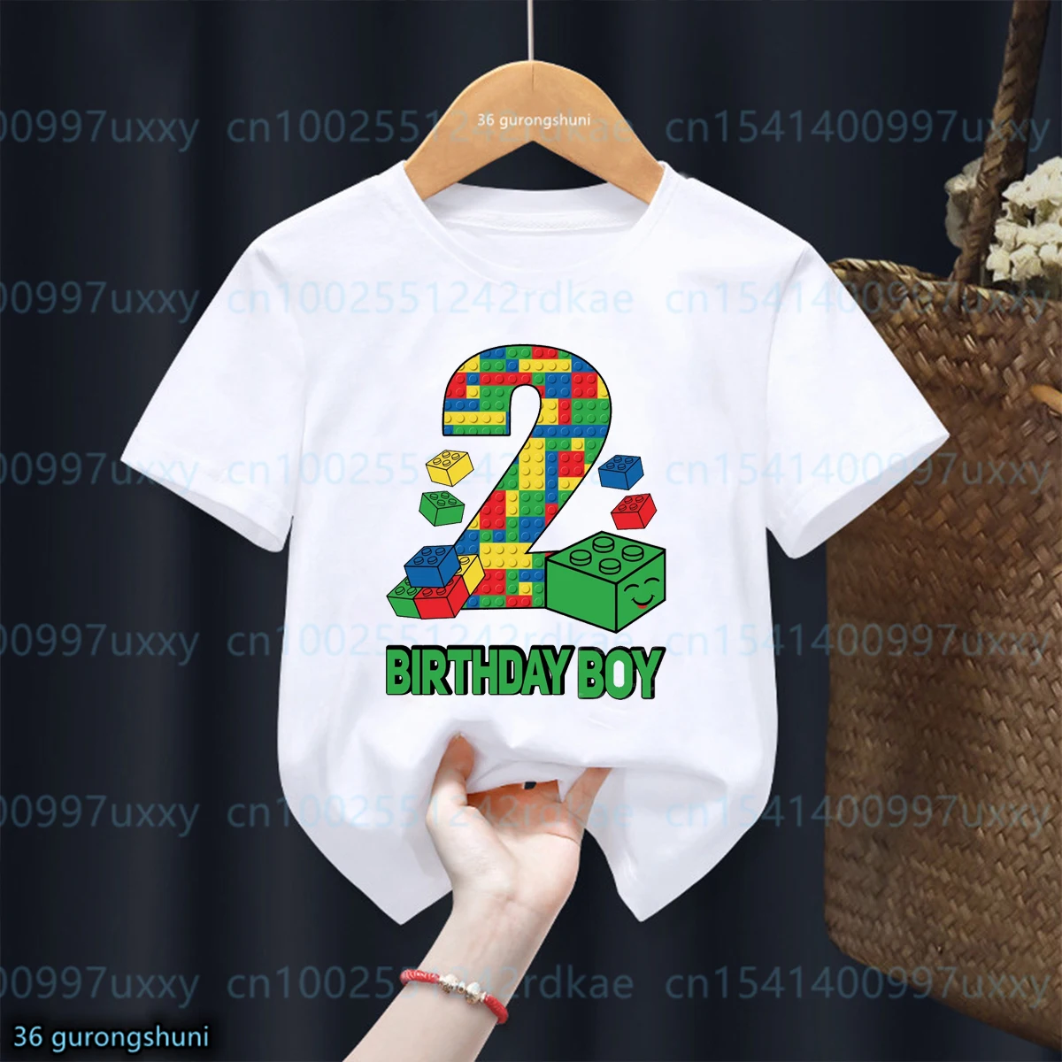 Building Blocks 1-10 Birthday Boys T-shirt Funny Block Graphic Print Toddler T-shirt Gifts kids Birthday Party Clothing T-shirt 3