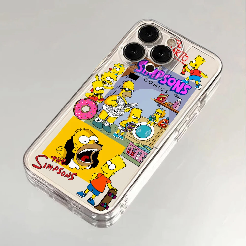 Playful Simpsons Family Clear Phone Case Cover