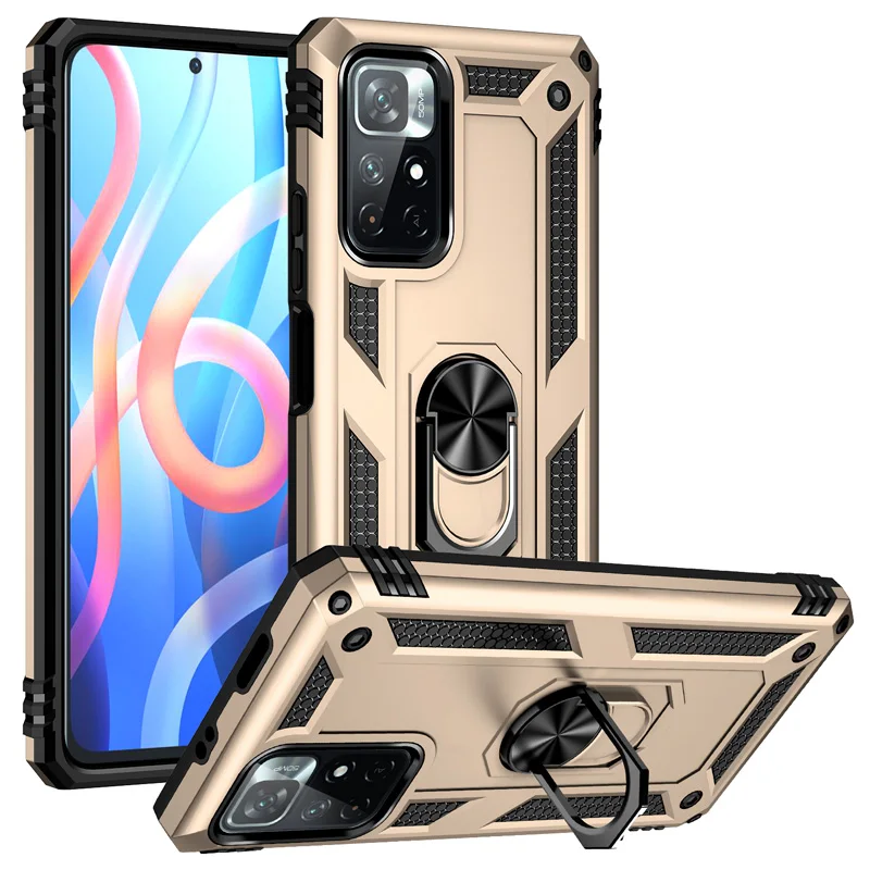 Durable Shockproof Armor Phone Case with Metal Ring Stand