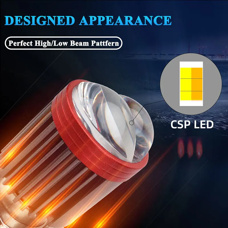 LED Headlight Bulbs H4 H6 BA20D Motorcycle CSP Lens White Yellow Hi Lo Beam Fog Light Scooter Motorbike Lamp Accessories