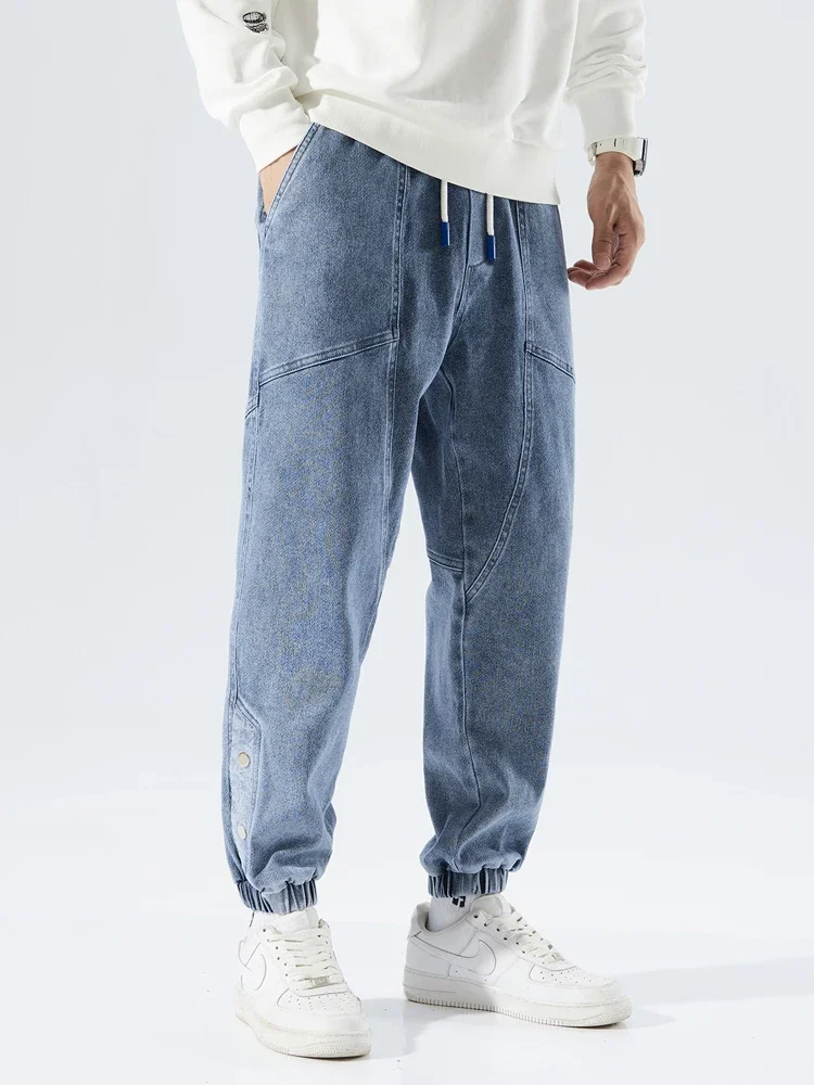 

Spring Autumn Plus Size Baggy Jeans Men Hip Hop Streetwear Harem Pants Fashion Embroidery Stretch Cotton Casual Jogger Jeans 8XL