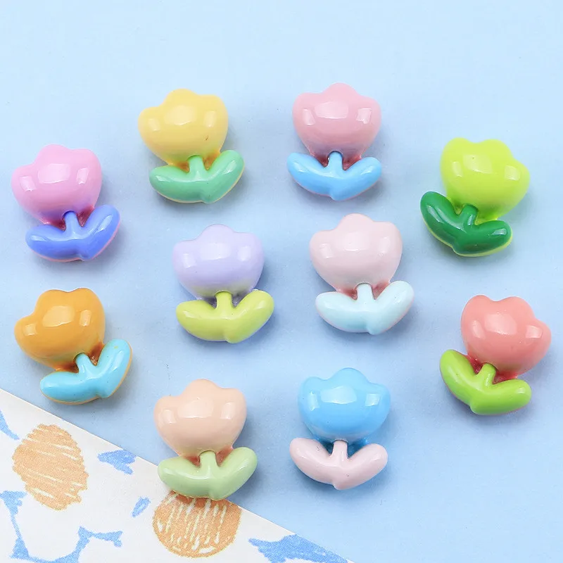 

10Pcs Colorful Colour Flower Resin DIY Barrette Icebox CARS Mobile Phone Case Handwork Decoration Materials Flat Back Resin