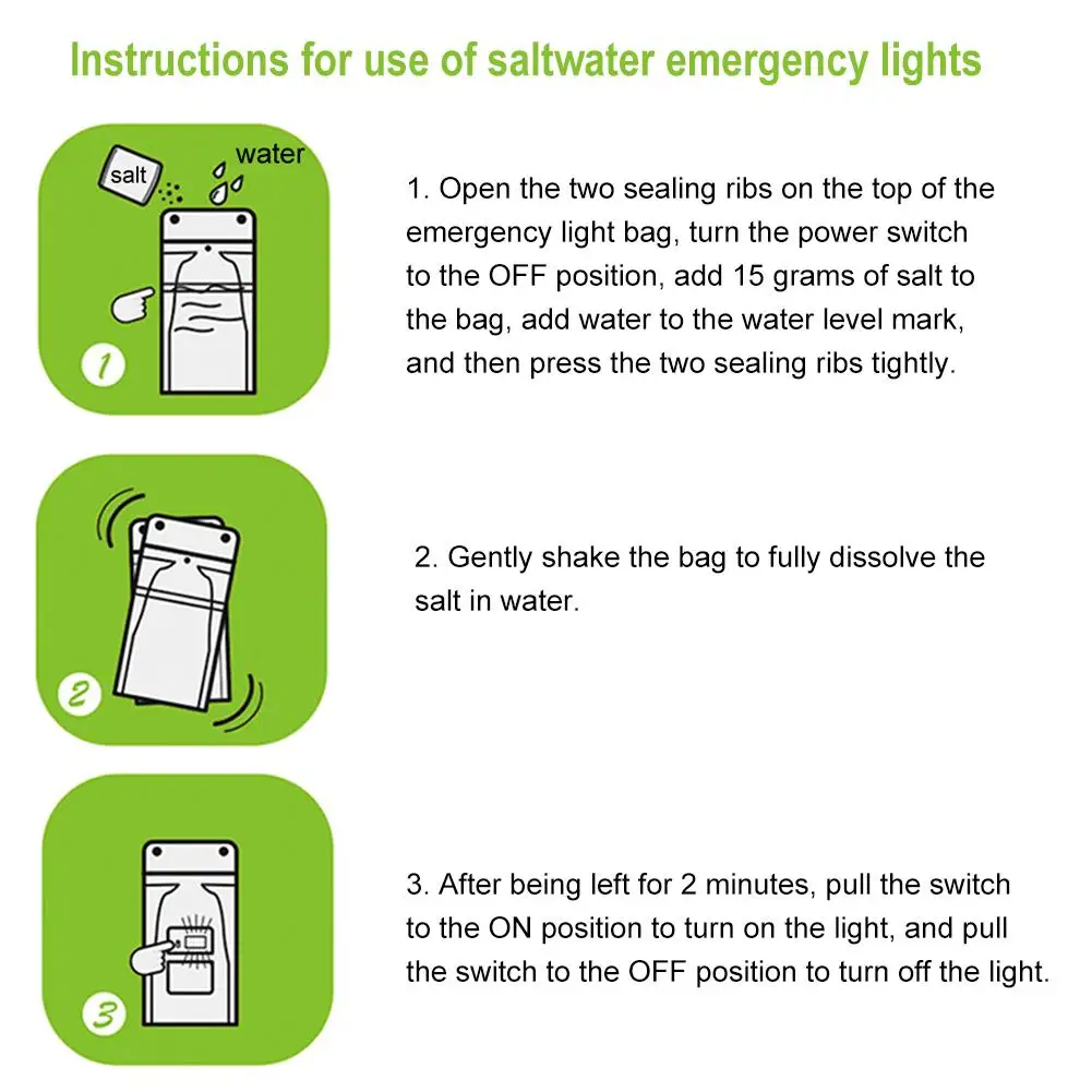 Camping Lamp Portable Salt Water Outdoor LED Emergency Energy Saving Travel