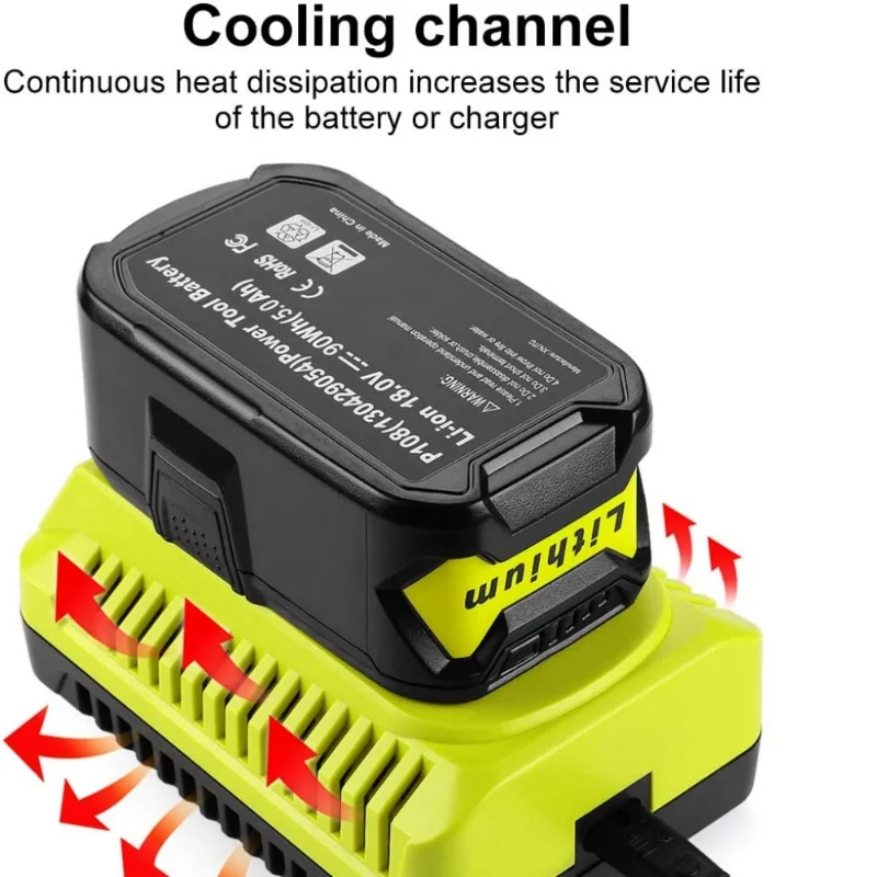 For Ryobi P117 Charger 12V 18V Li-ion Ni-CD Ni-Mh Battery
