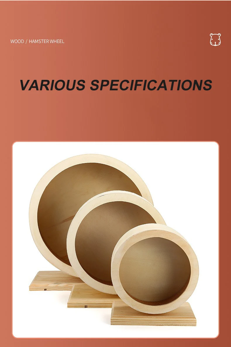 Pet Toys Hamster cork padded running wheel Wooden Chinchillas Solid wood with stand mute roller pet toy supplies