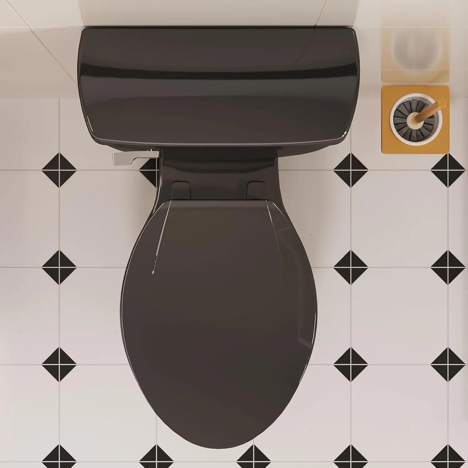 Two Piece Elongated Toilets ADA Chair Comfort Height 16.5" Powerful Single Flush 1.28 GPF 12” Rough In with Side Trip Lever 3