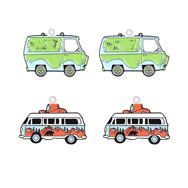 

Machine Bus Acrylic Pendants Car Epoxy Charm Flat Back Planar For DIY Earring Jewelry Finding Crafts Accessories Wholesale Price