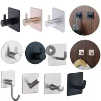 Stainless Steel Self Adhesive Wall Coat Rack Key Holder Rack Towel Hooks Clothes Rack Hanging Hooks Bathroom Accessories 1