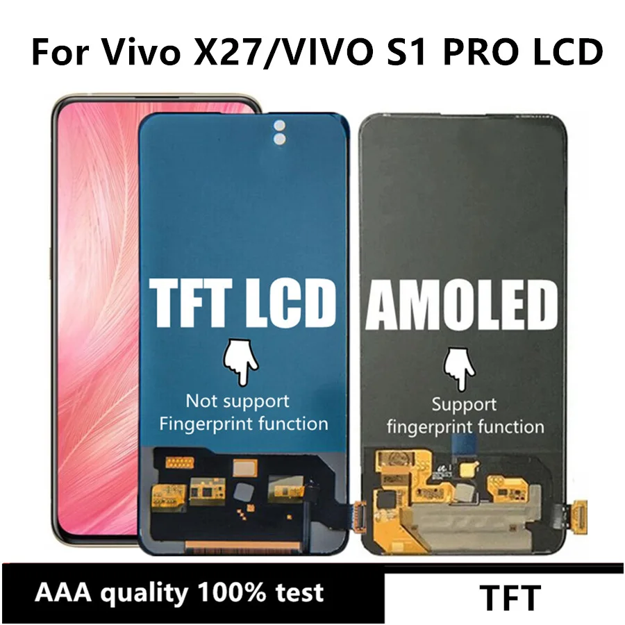 

6.39'' LCD For Vivo X27 V1829 LCD Display Touch Screen Digitizer Assembly Replacement for phone VIVO S1 PRO V1832 LCD Display