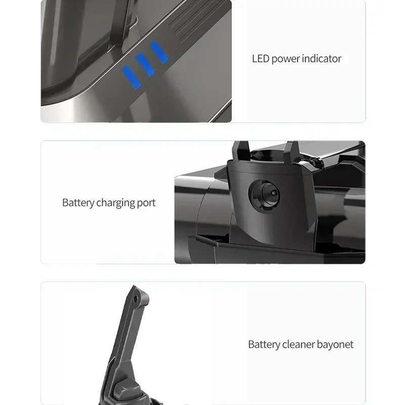 12800mAh/9800mAh 21.6V For Dyson V8 Battery Absolute V8 Animal Li-ion SV10 Vacuum Cleaner series Rechargeable batteries 4