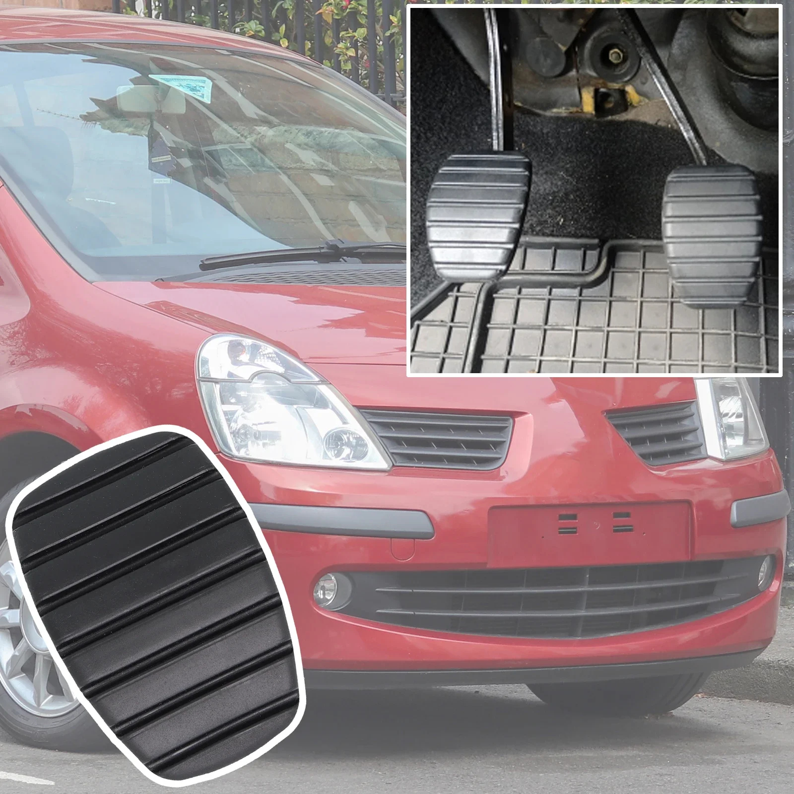 Car Rubber Brake Clutch Foot Pedal Pad Part Covers 8200183752 For Renault Modus 2004 2005 2006 2007 2008 2009 2010 2011 2012 pedal cover