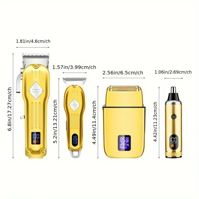 RUCHA Hair Clippers For Men T-Blade Nose Hair Trimmer Foil Shavers For Men Barber Kit 4 In 1 Professional Men Hair Clippers 6