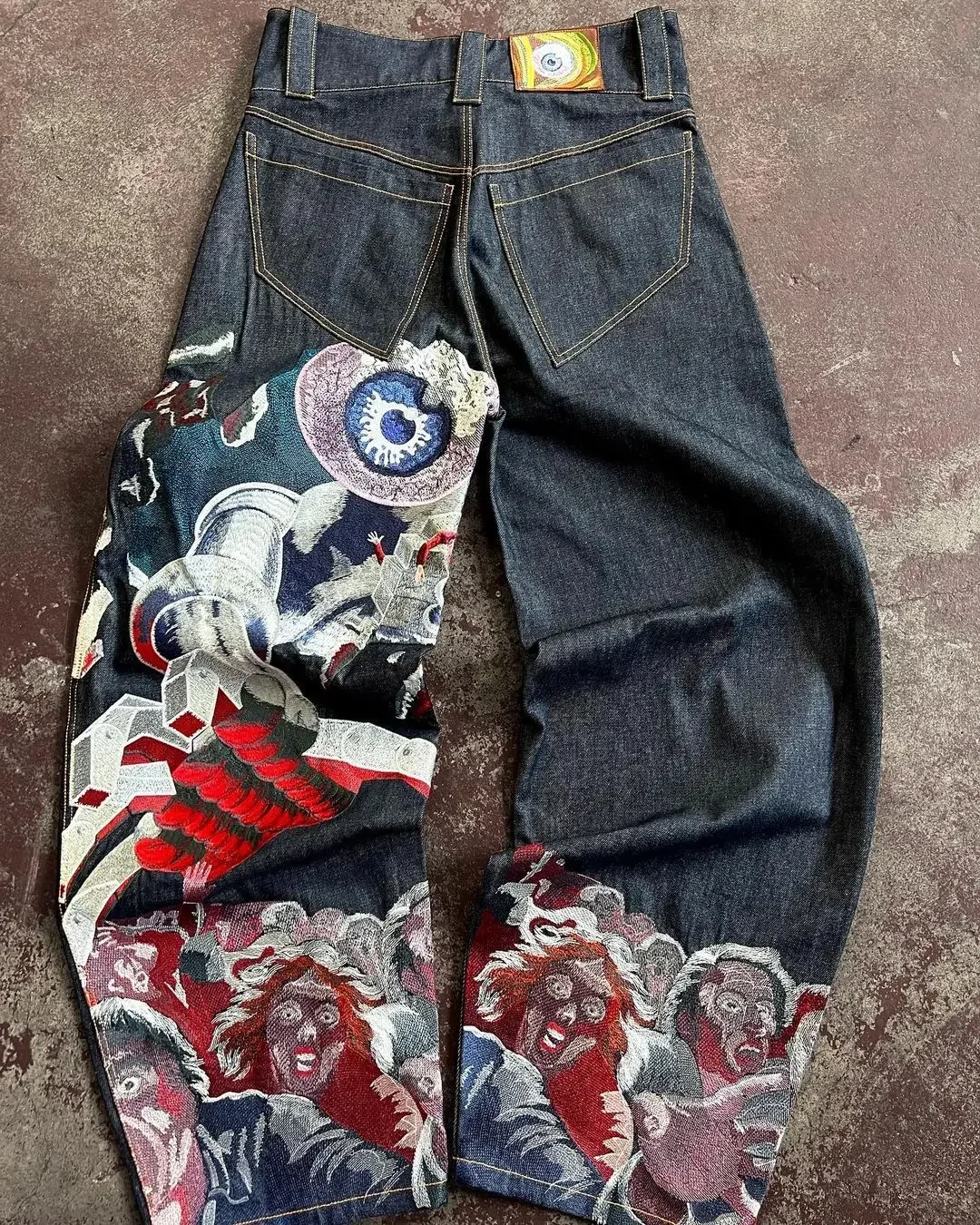 Y2K New Baggy Jeans Streetwear Harajuku Hip Hop Retro Graphic Jeans Pantaloni In Denim Pantaloni Da Uomo Gotici A Vita Alta A Gamba Larga