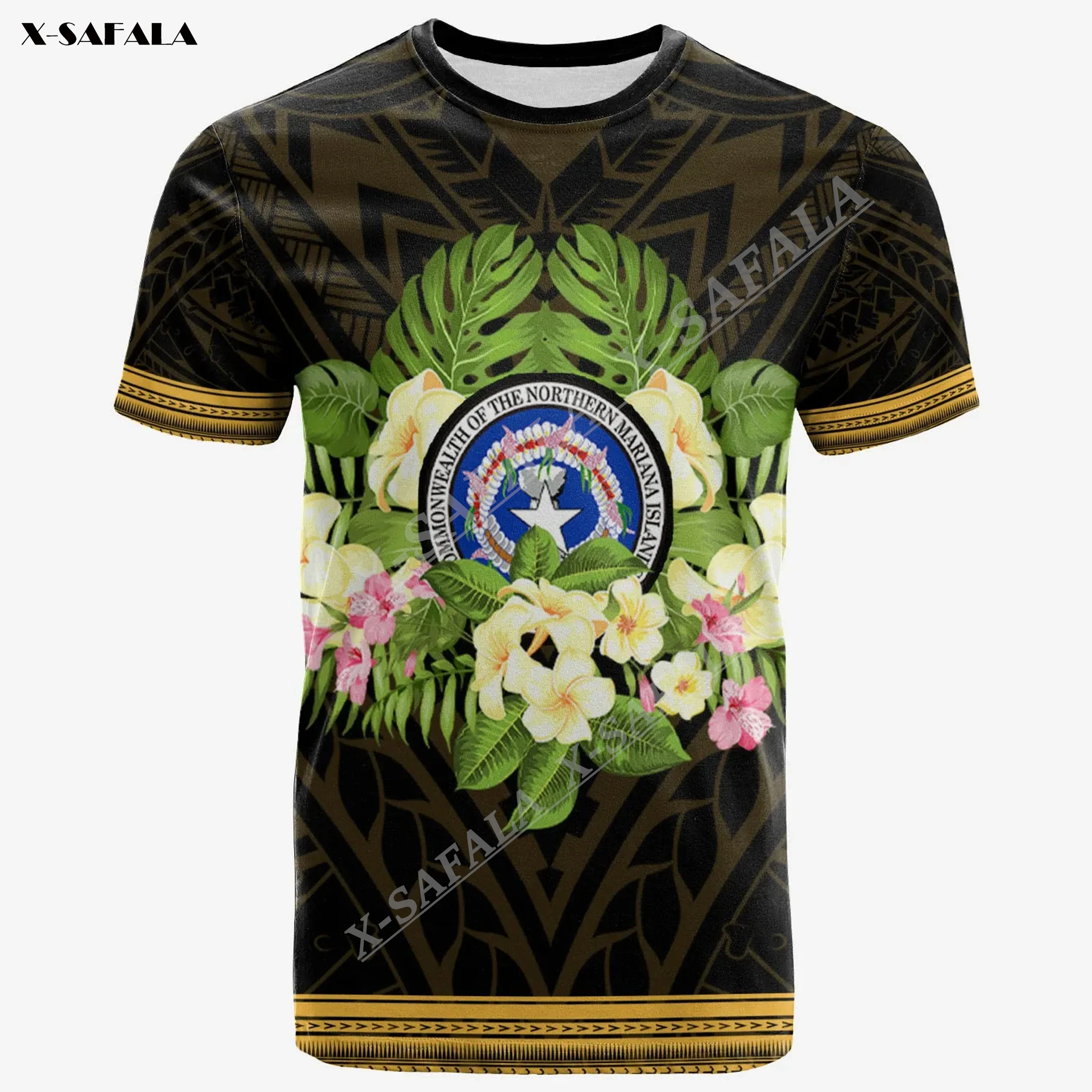 

Футболка мужская с 3D-принтом, повседневная быстросохнущая дышащая футболка с изображением северных Марианских островов, плюмерии, гавайской полинезийской