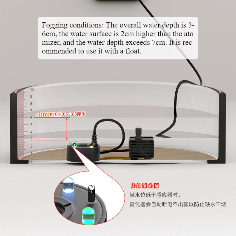 2-IN-1 USB 5V Water Pump Ultrasonic Atomizer Mist Maker Fogger Fountain Pond Garden Rockery Fish Tank Landscaping Humidifier