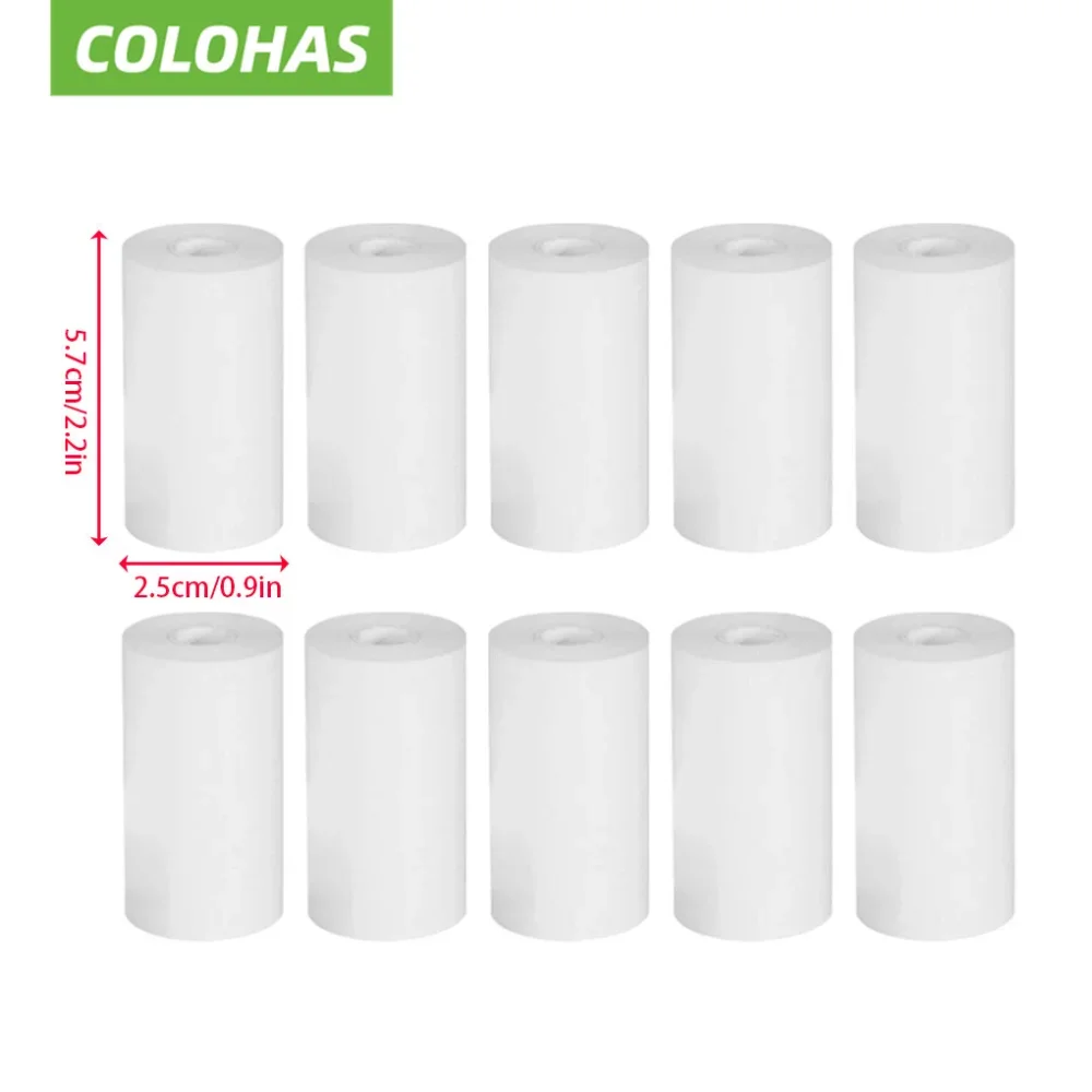 10Rolls 57x25 MM Thermal Paper White Children Camera Instant Print Kids Camera Printing Paper Replacement Accessories Parts Instant Camera Refill Paper Instant Camera Paper
