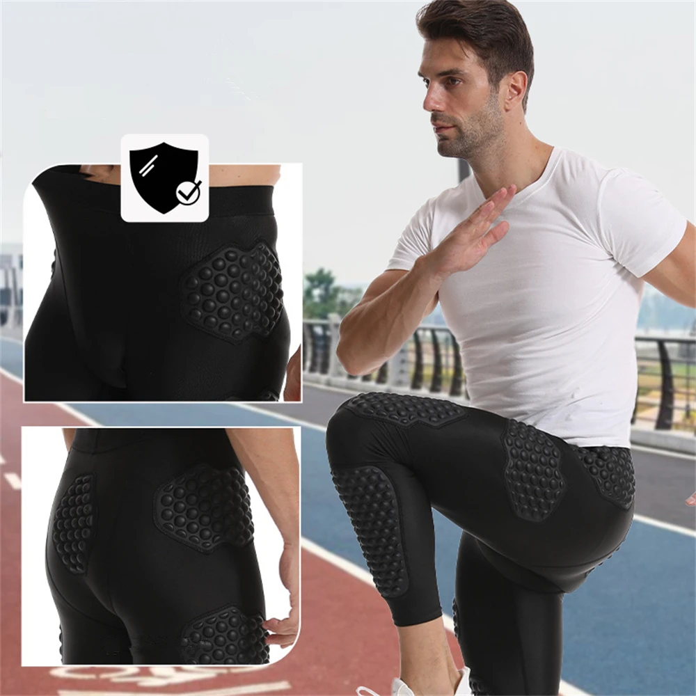 Men Basketball Rugby Football Goalkeeper Soccer Training Pants Skating Cycling Tight Thicken EVA Sponge Shorts Hip Pad Protector