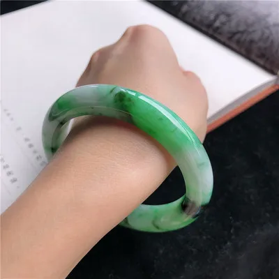 

zheru jewelry natural two-color Burmese jadeite 54mm-64mm bracelet elegant princess jewelry best gift